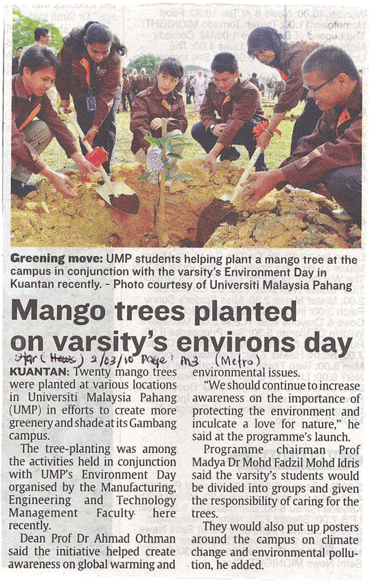 Mango Trees Planted On Varsity's Environs Day 