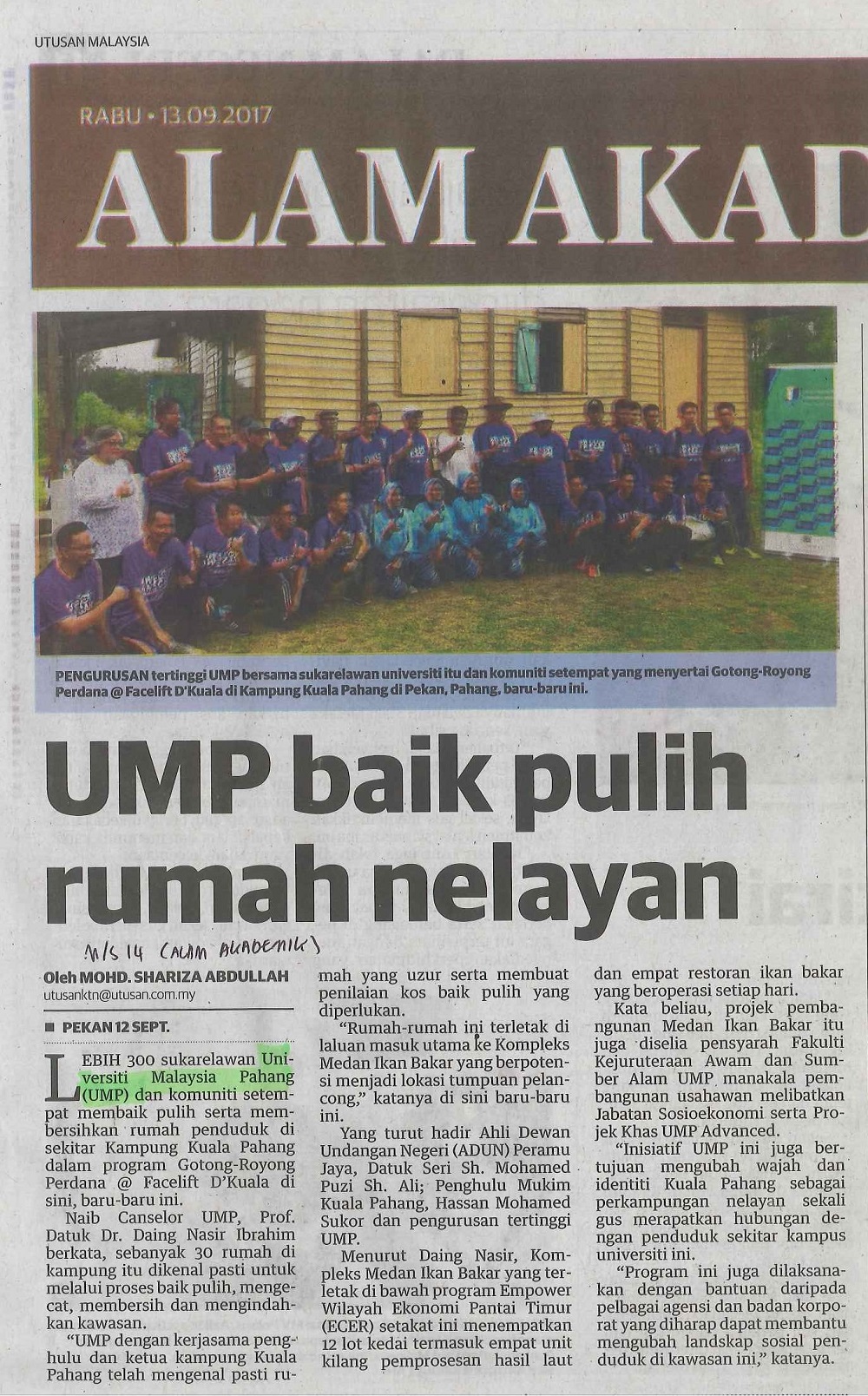 UMP baik pulih rumah nelayan