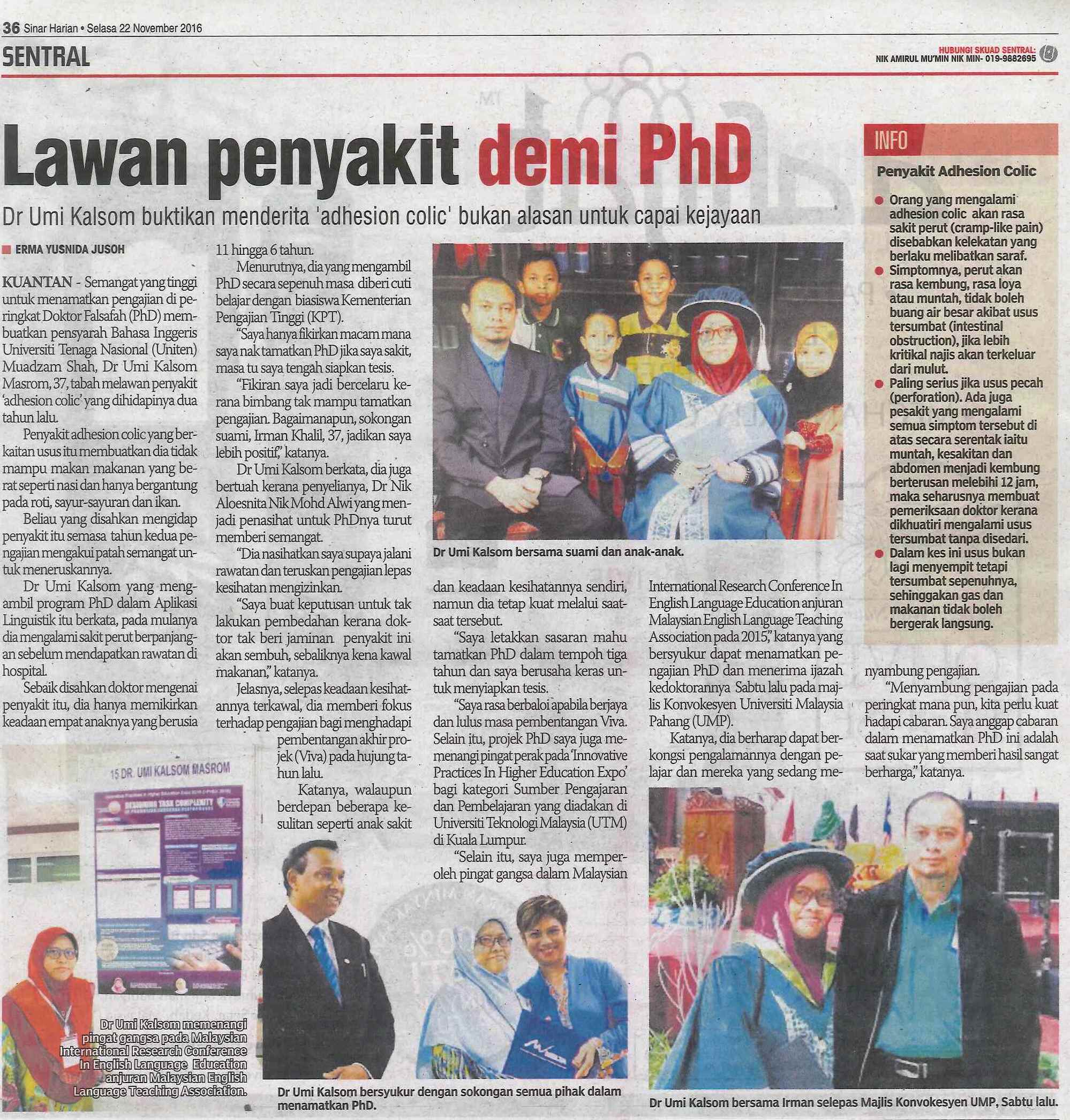 Lawan Penyakit Demi PhD