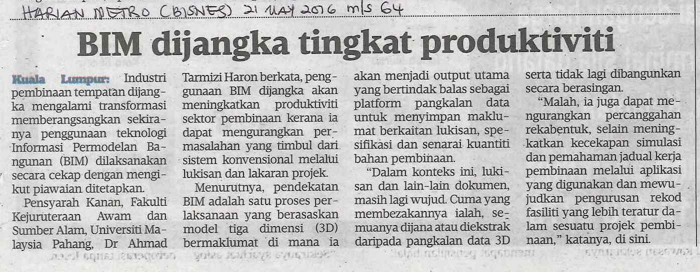 BIM dijangka tingkat produktiviti