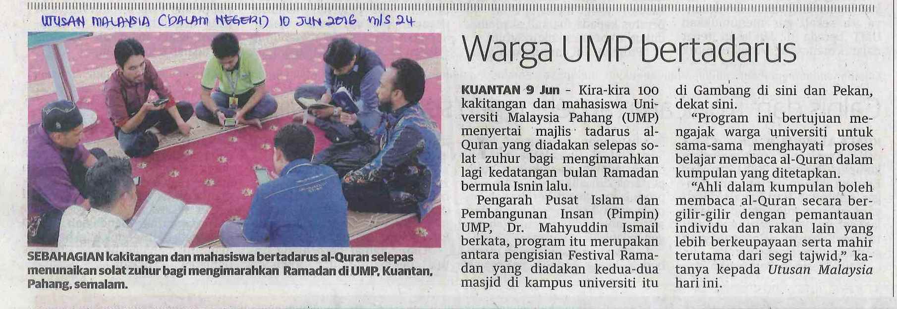 Warga UMP bertadarus