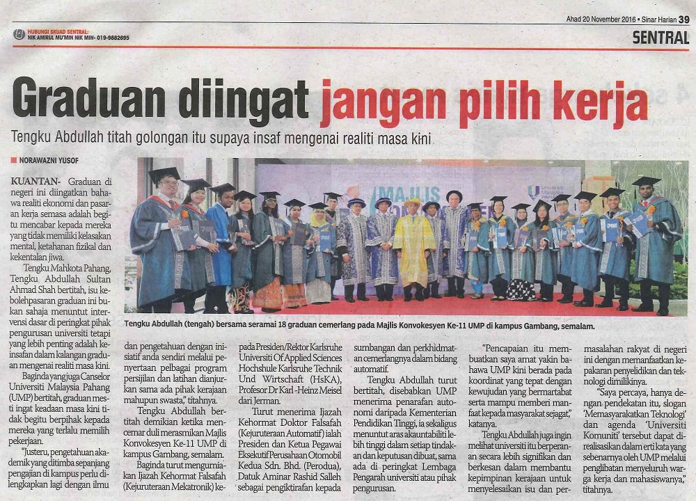 Graduan diingat jangan pilih kerja