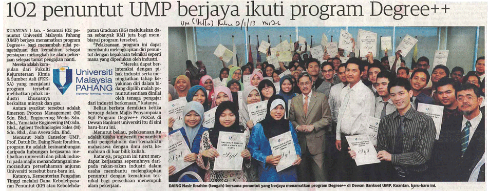 102 Penuntut UMP Berjaya Ikuti Program Degree++