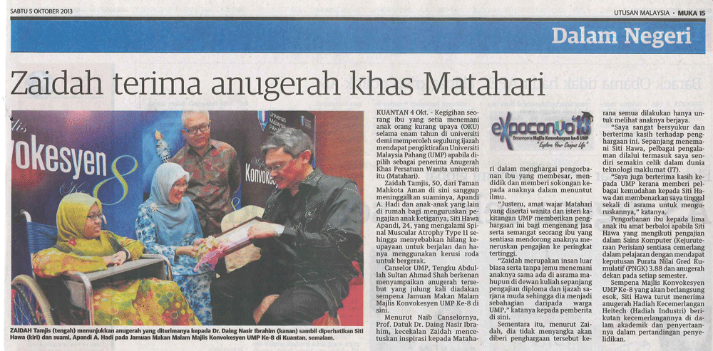 Zaidah Terima Anugerah Khas Matahari