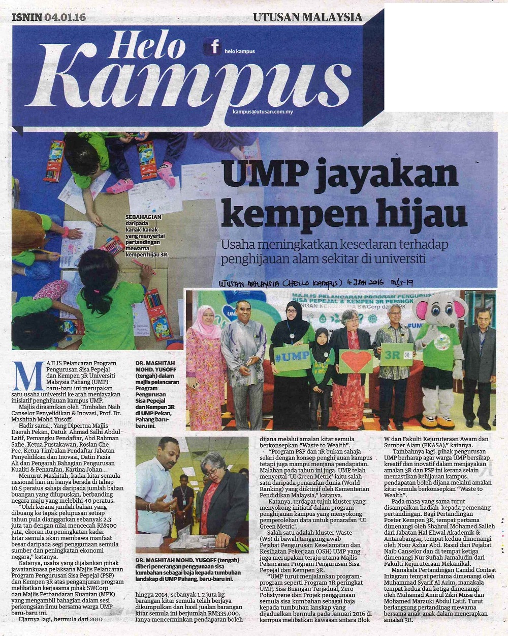 UMP jayakan kempen hijau