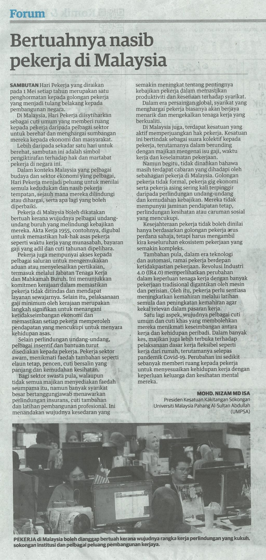 Bertuahnya nasib pekerja di Malaysia 