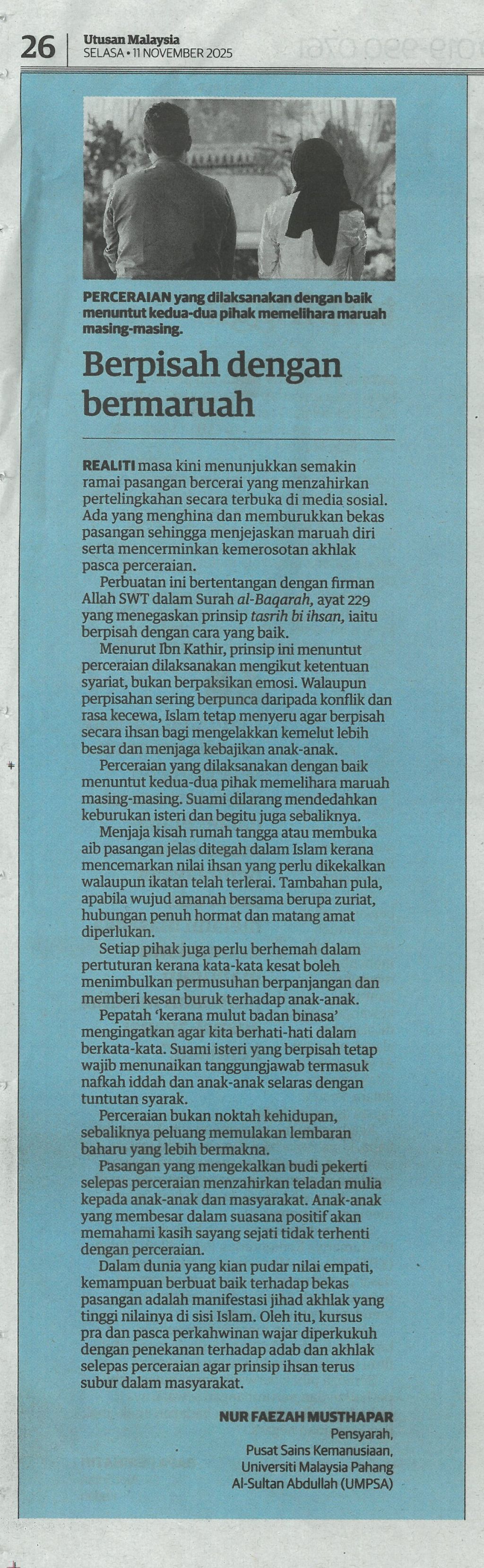 Berpisah dengan bermaruah