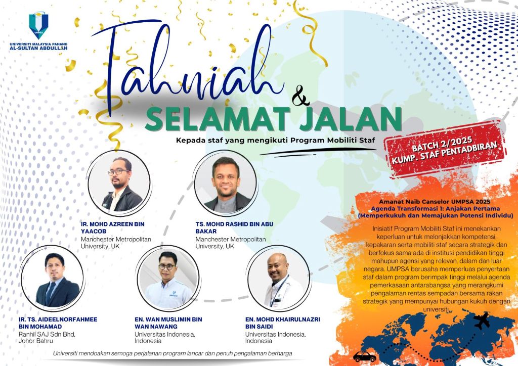 13 staf 'Duta' UMPSA bakal sertai mobiliti di persada global