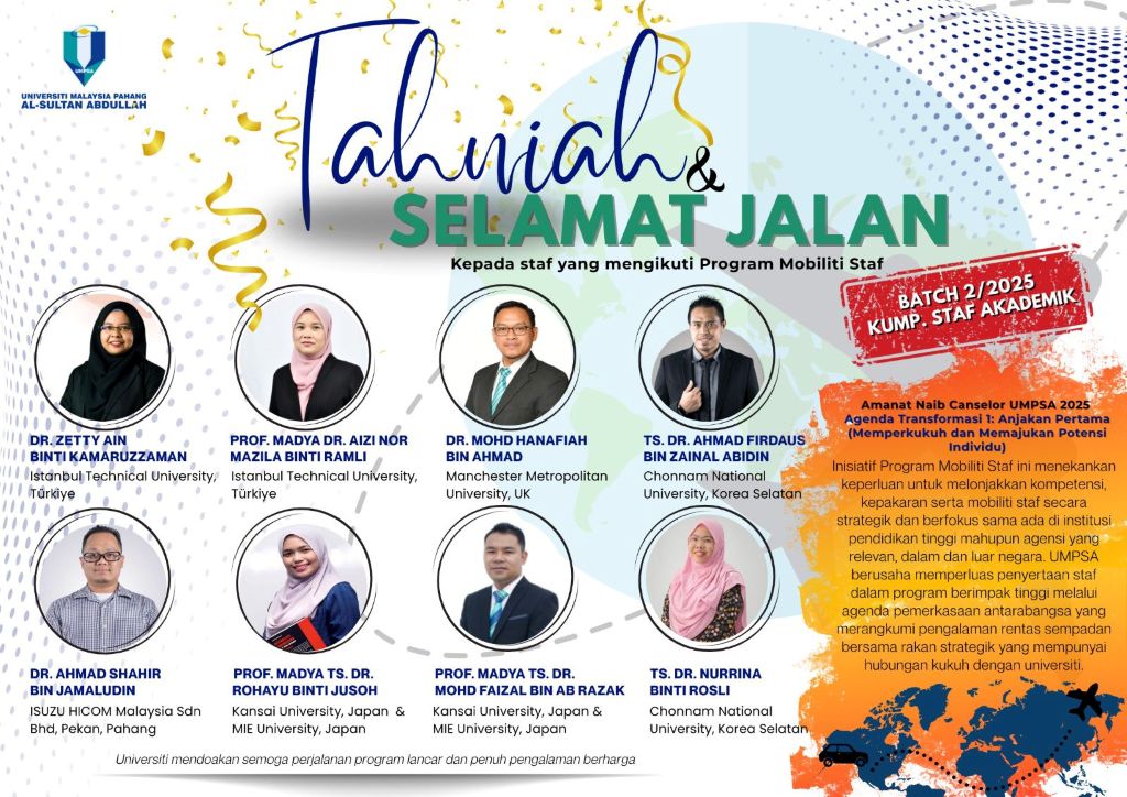 13 staf 'Duta' UMPSA bakal sertai mobiliti di persada global