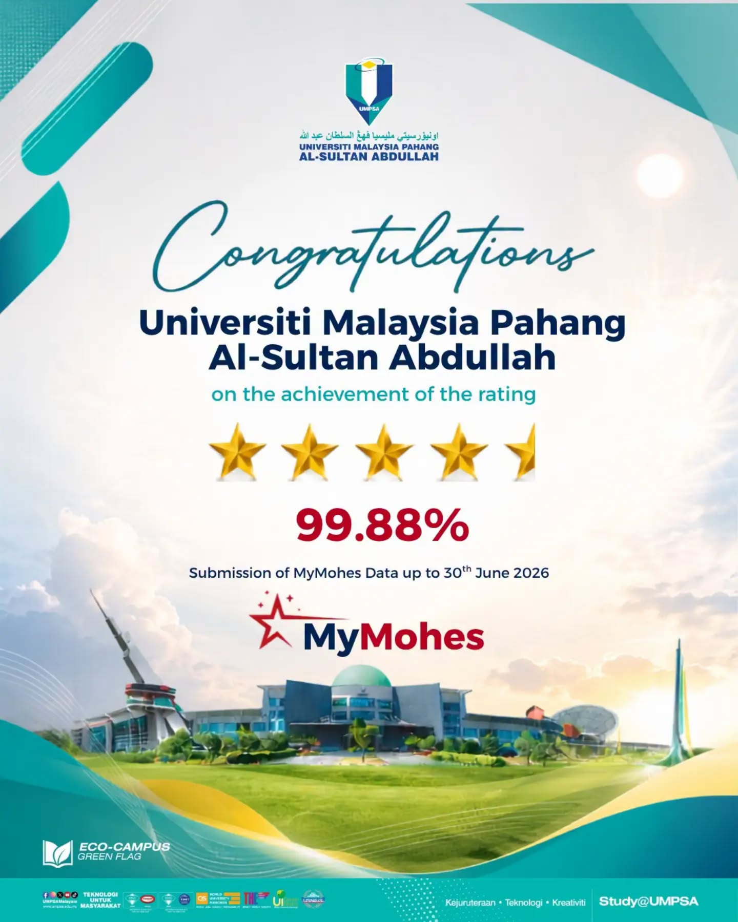 UMPSA raih 4.5 bintang penilaian kualiti data MyMoHES