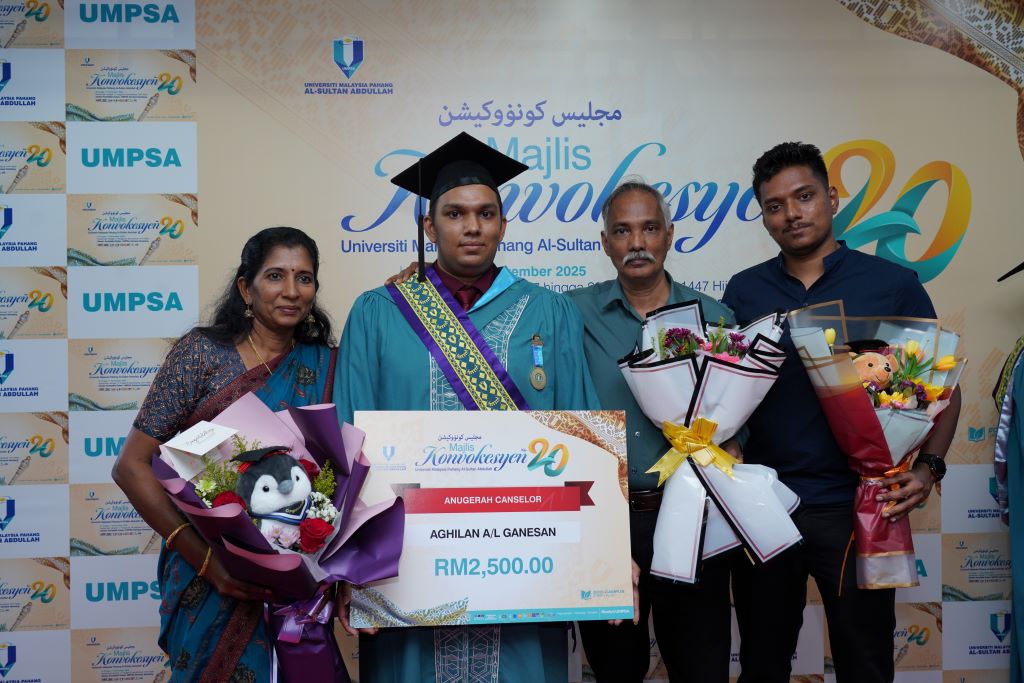 Aghilan anak pasangan guru raih Anugerah Canselor UMPSA