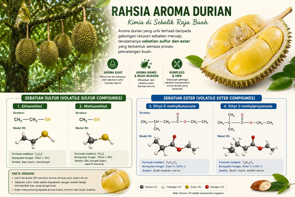 Pohpaleh Awokme Kuatnya Bau Durian! Rahsia Kimia di Sebalik Raja Buah