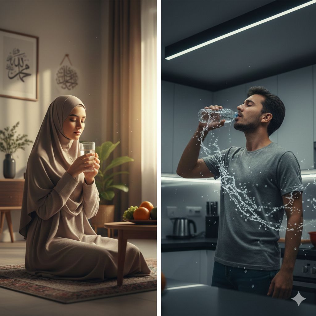 Integrasi Sunah Minum Duduk dalam Kerangka Fisiologi Moden