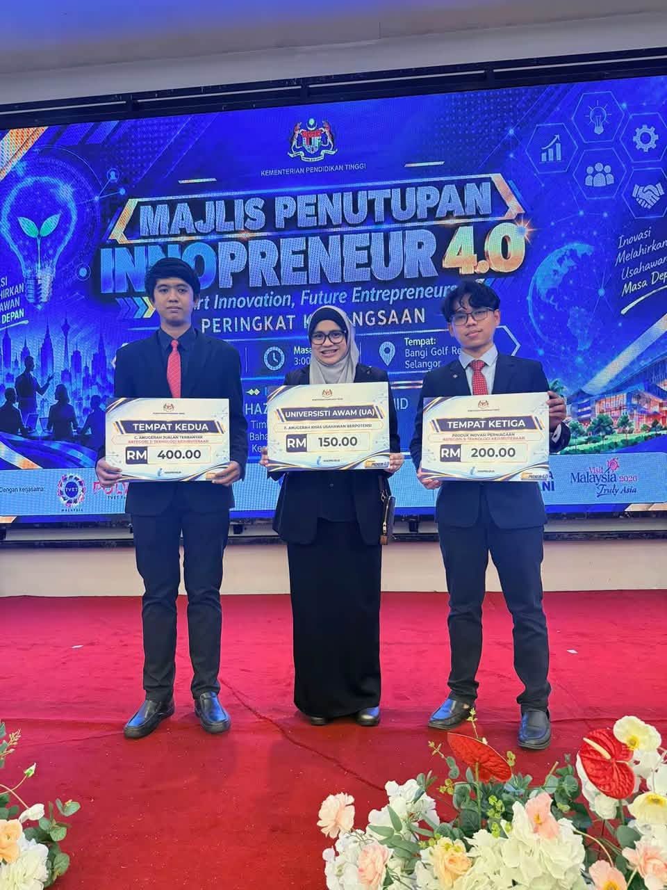 Syarikat pelajar UMPSA, Redroots Agro Technology raih 3 anugerah di Innopreneur 4.0