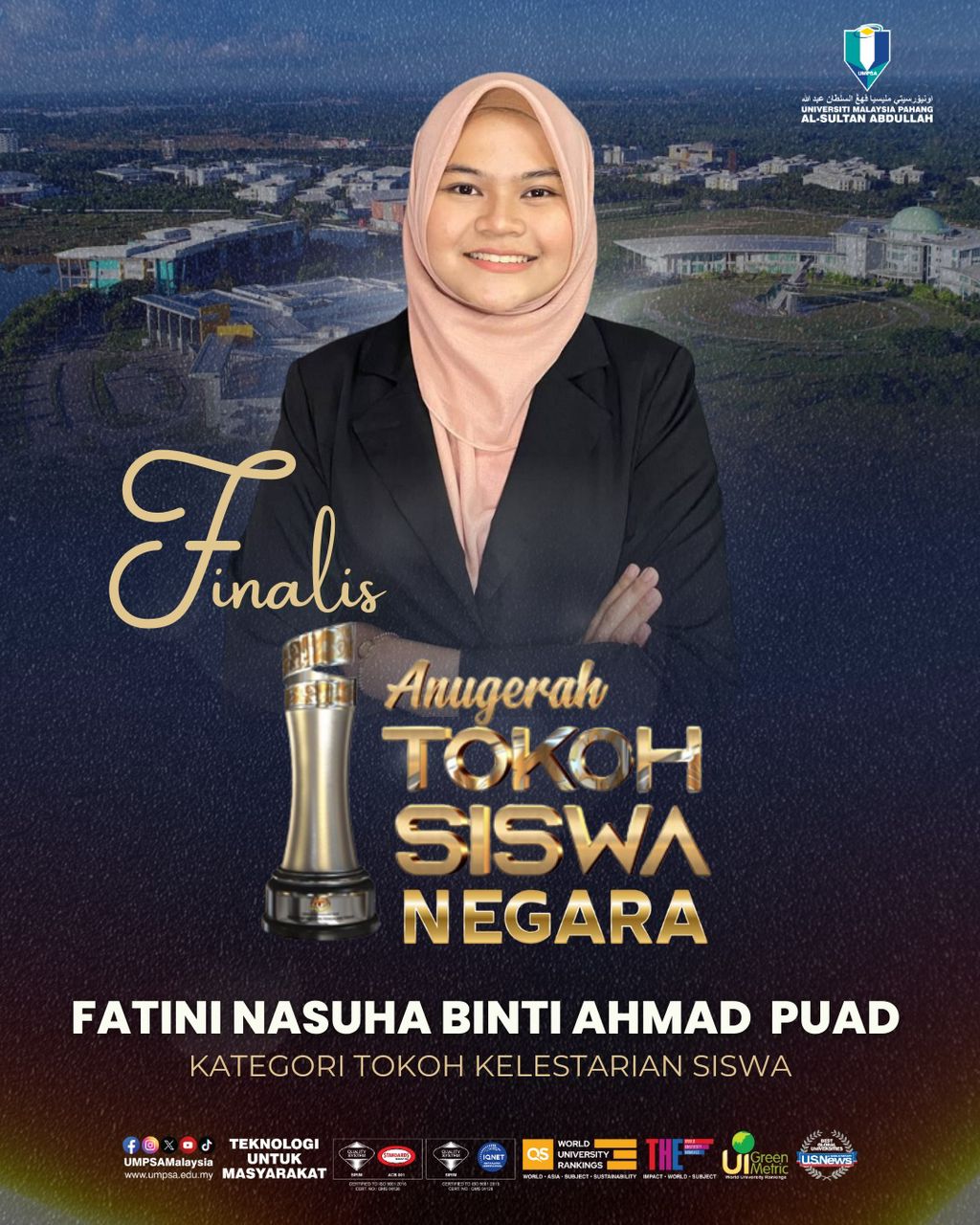 UMPSA tampil 6 wakil di peringkat akhir Anugerah Tokoh Siswa Negara 2025
