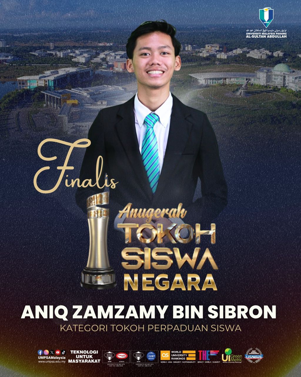 UMPSA tampil 6 wakil di peringkat akhir Anugerah Tokoh Siswa Negara 2025