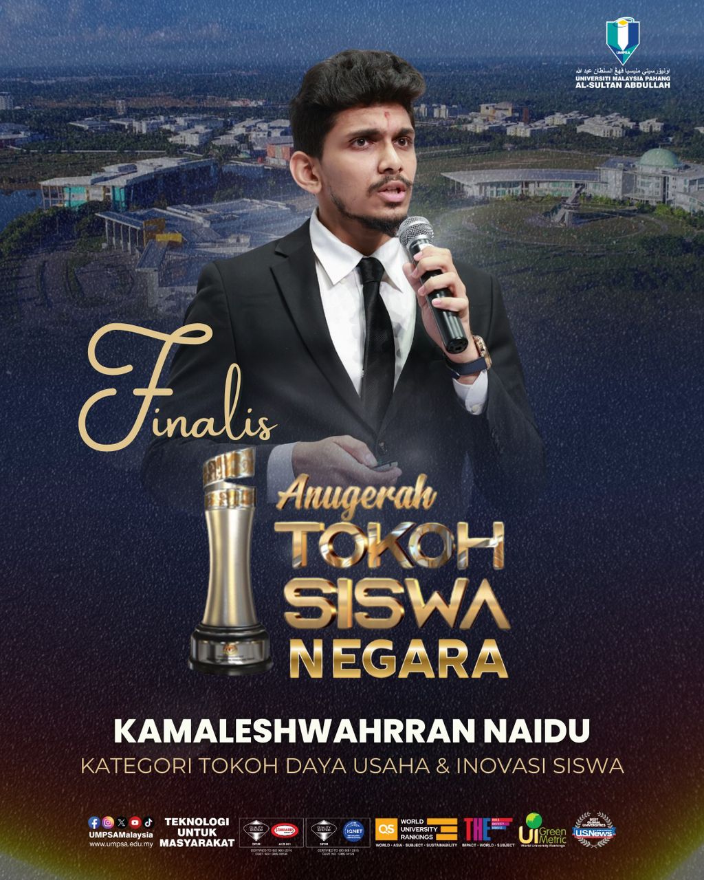 UMPSA tampil 6 wakil di peringkat akhir Anugerah Tokoh Siswa Negara 2025