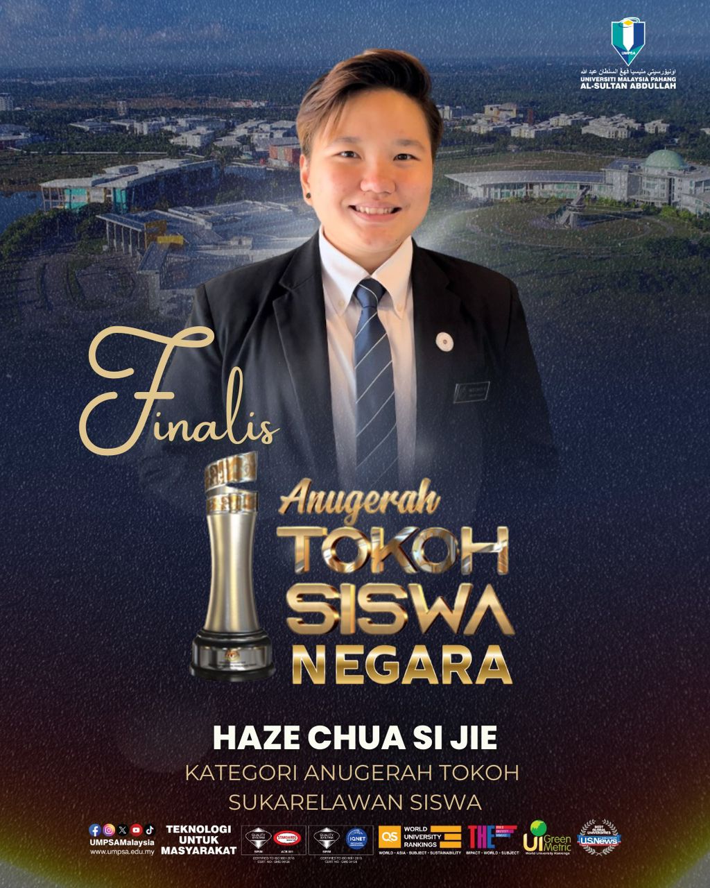 UMPSA tampil 6 wakil di peringkat akhir Anugerah Tokoh Siswa Negara 2025