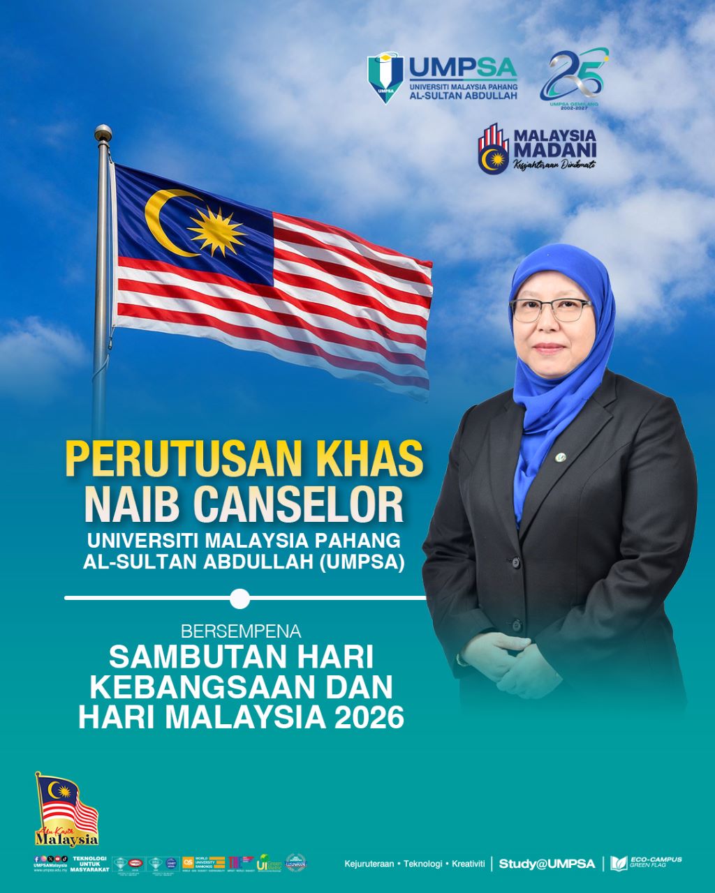 Perutusan Khas Naib Canselor Universiti Malaysia Pahang Al-Sultan Abdullah (UMPSA) bersempena dengan Sambutan Hari Kebangsaan 2026