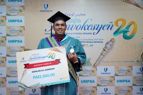 Aghilan anak pasangan guru raih Anugerah Canselor UMPSA