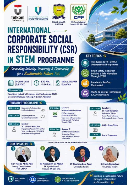 CSR Antarabangsa STEM UMPSA cetus minat pelajar teroka inovasi