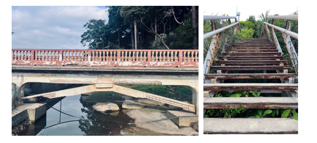 Kesan kakisan yang berlaku kepada struktur jambatan pejalan kaki di pesisir pantai akibat serangan klorida.