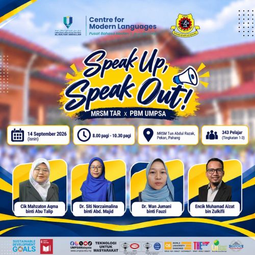 UMPSA perkasa kemahiran komunikasi pelajar MRSM TAR melalui Speak Up, Speak Out