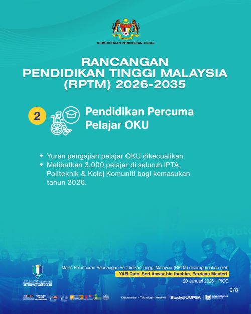 Pendidikan percuma merealisasikan impian pelajar berkeperluan dan OKU sambung pengajian, ubah nasib keluarga