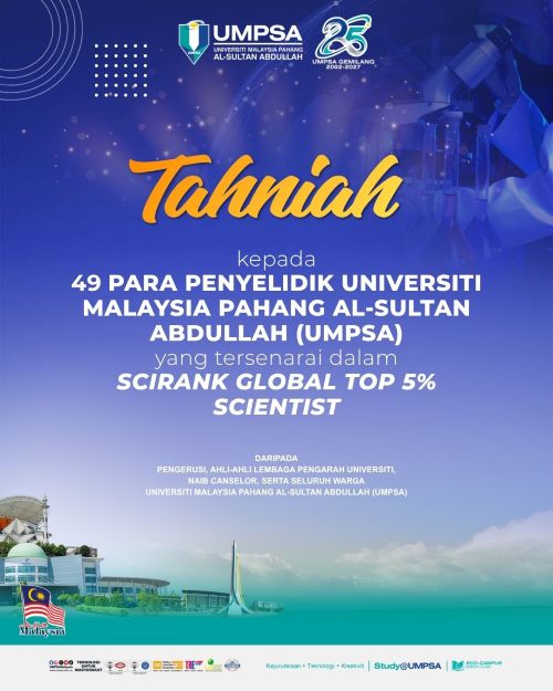 49 penyelidik UMPSA tersenarai dalam World's Top 5% Scientist