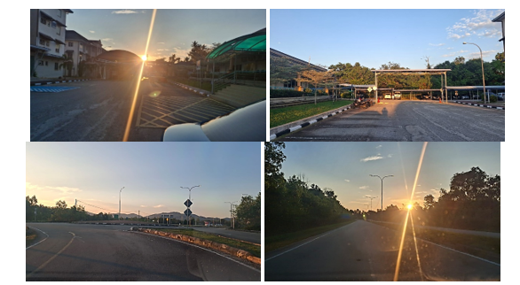 Rajah 1. Cahaya matahari masih agak terik dan kepulan awan yang sedikit pada pukul 7:05 malam seperti yang terlihat dalam gambar yang diambil sekitar kampus UMPSA Paya Besar pada 6 Ogos 2026. (Sumber: Dr. Syarifuddin)