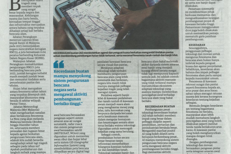 AI mampu tangani bencana alam?