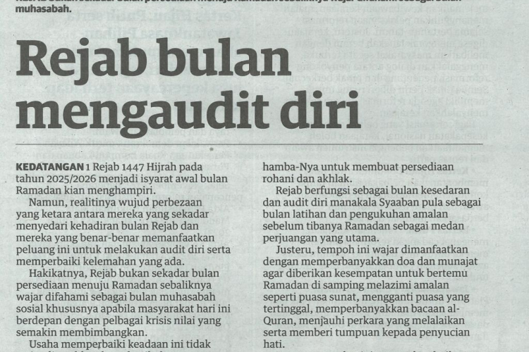 Rejab bulan mengaudit diri