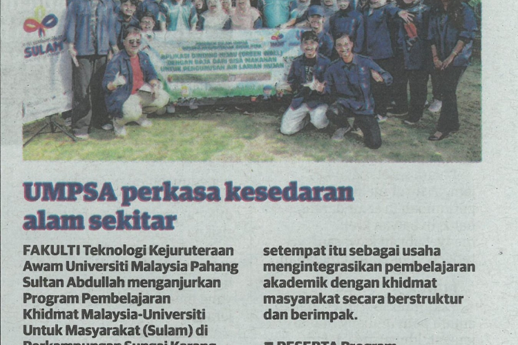 UMPSA perkasa kesedaran alam sekitar