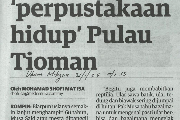 Pak Musa 'perpustakaan hidup' Pulau Tioman