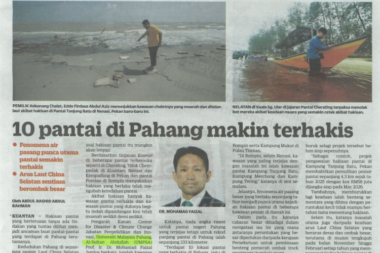 10 pantai di Pahang makin terhakis