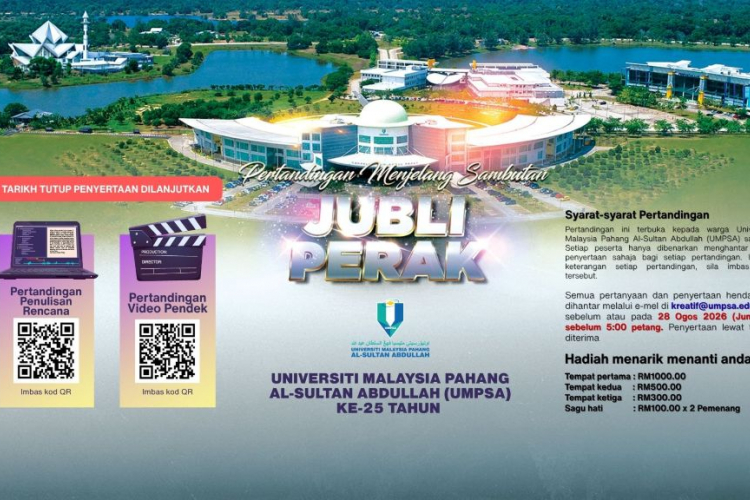 Ayuh sertai pertandingan menjelang Sambutan Jubli Perak 2027, peluang warga UMPSA pamer kreativiti