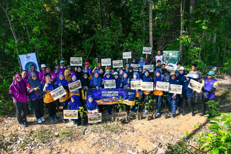 60 sukarelawan UMP Kilau tanam 150 pokok di Tasik Chini