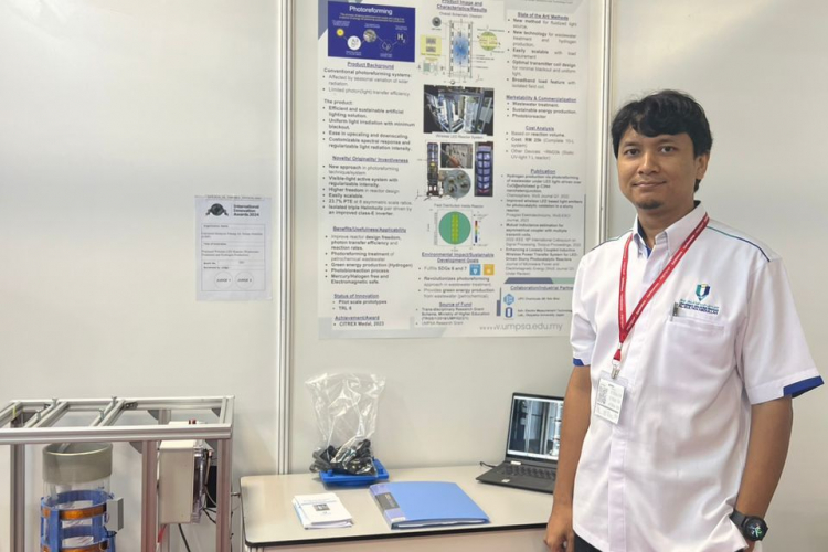 Associate Professor Dr.  Mohd Mawardi uses LEDs to develop photocatalytic reactor as source of white light (photon)