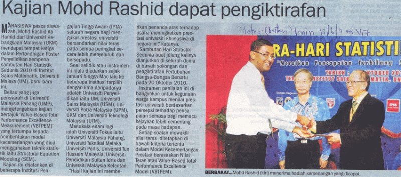 Kajian Mohd Rashid Dapat Pengiktirafan