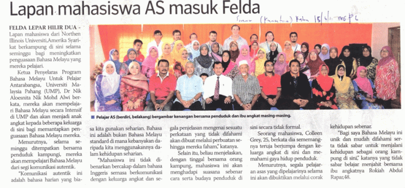 Lapan Mahasiswa AS Masuk Felda