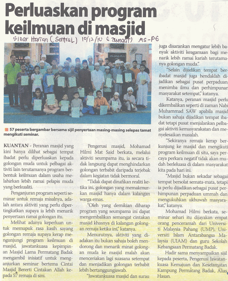 Perluaskan Program Keilmuan Di Masjid