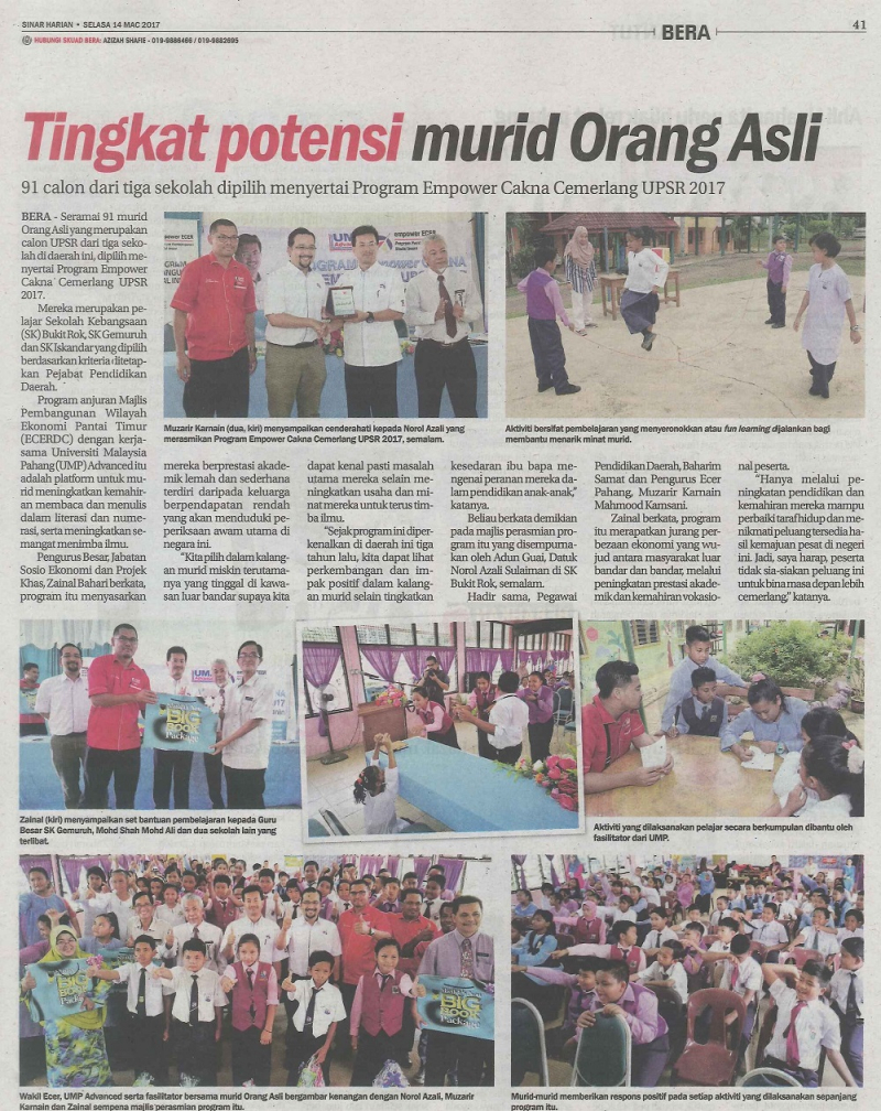 Tingkat potensi murid Orang Asli