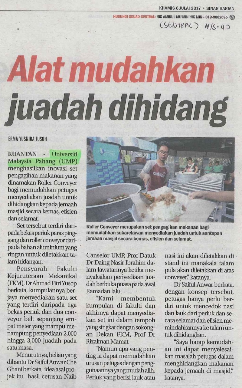 Alat mudahkan juadah dihidang