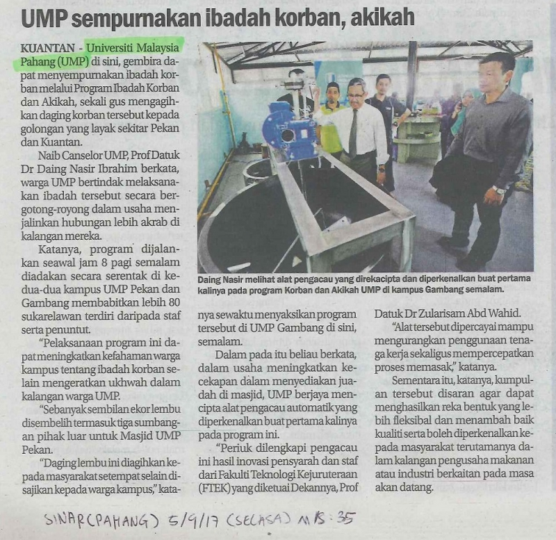 UMP sempurnakan ibadah korban, akikah