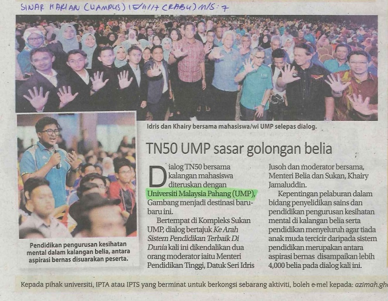 TN50 UMP sasar golongan belia