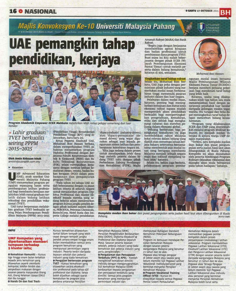 UAE Pemangkin Tahap Pendidikan Kerjaya