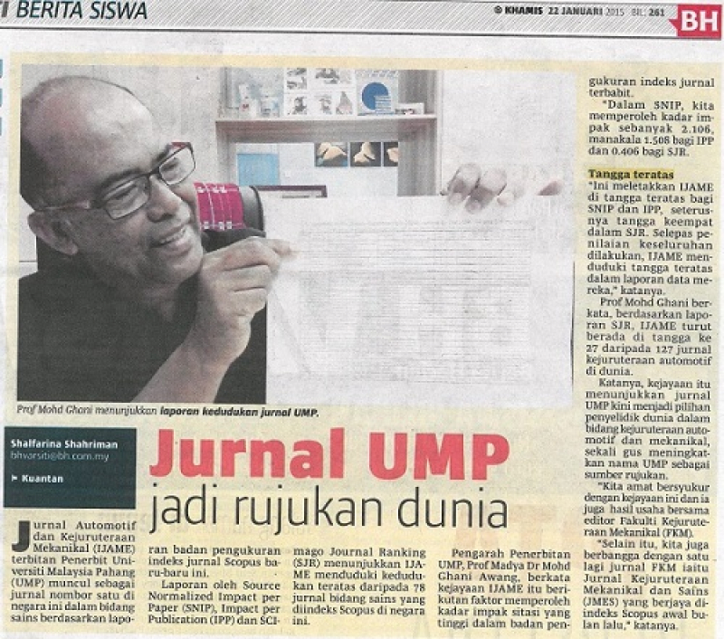 Jurnal UMP Jadi Rujukan Dunia