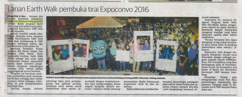 Larian Earth Walk pembuka tirai Expoconvo 2016