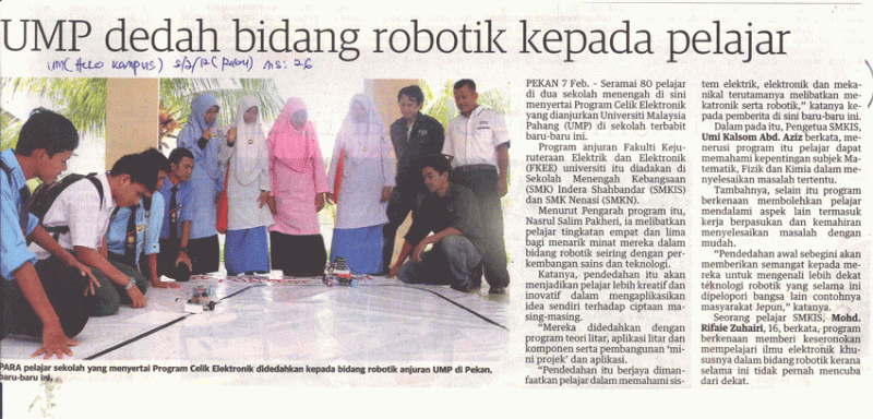 UMP Dedah Bidang Robotik Kepada Pelajar