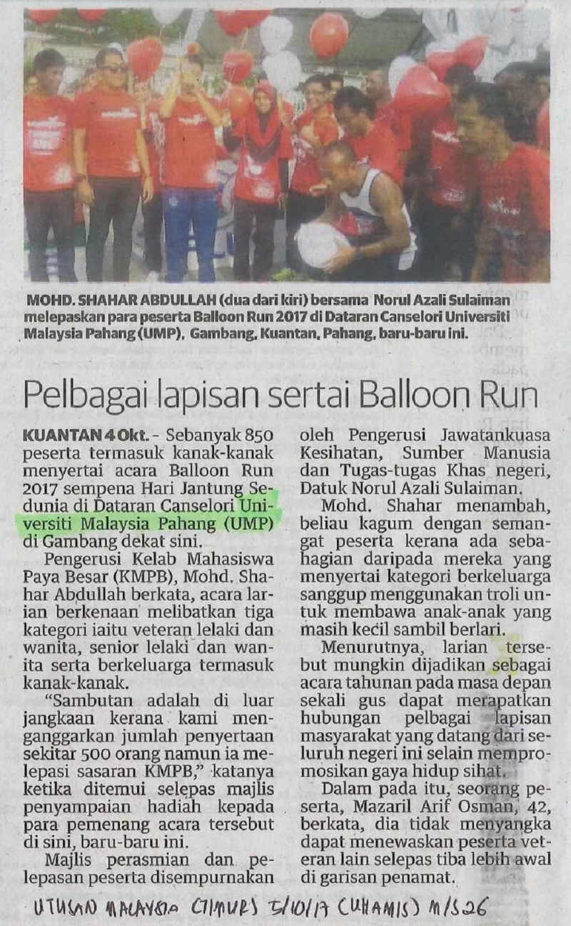 Pelbagai lapisan sertai Balloon Run